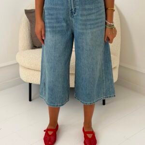 Bermuda en jean taille haute